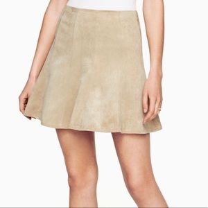 BCBG Nicky Faux Suede Mini Skirt Beige Sz M